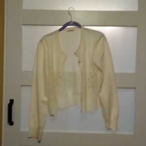 Off white lace adorned sweater